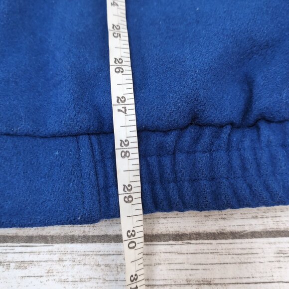First Impressions Varsity Jacket Blue/White Melton Wool Leather Retro – Men’s 46 - Picture 10 of 12